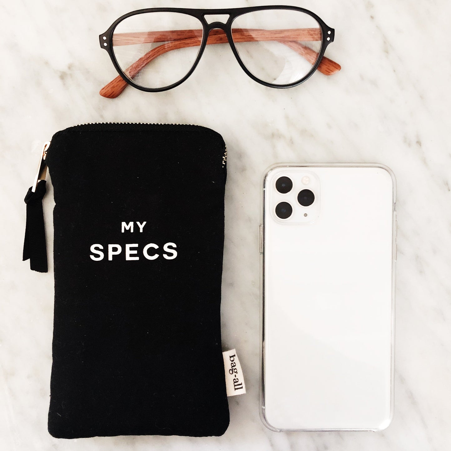 Specs With Pocket Black Glasses Case - Bag-all