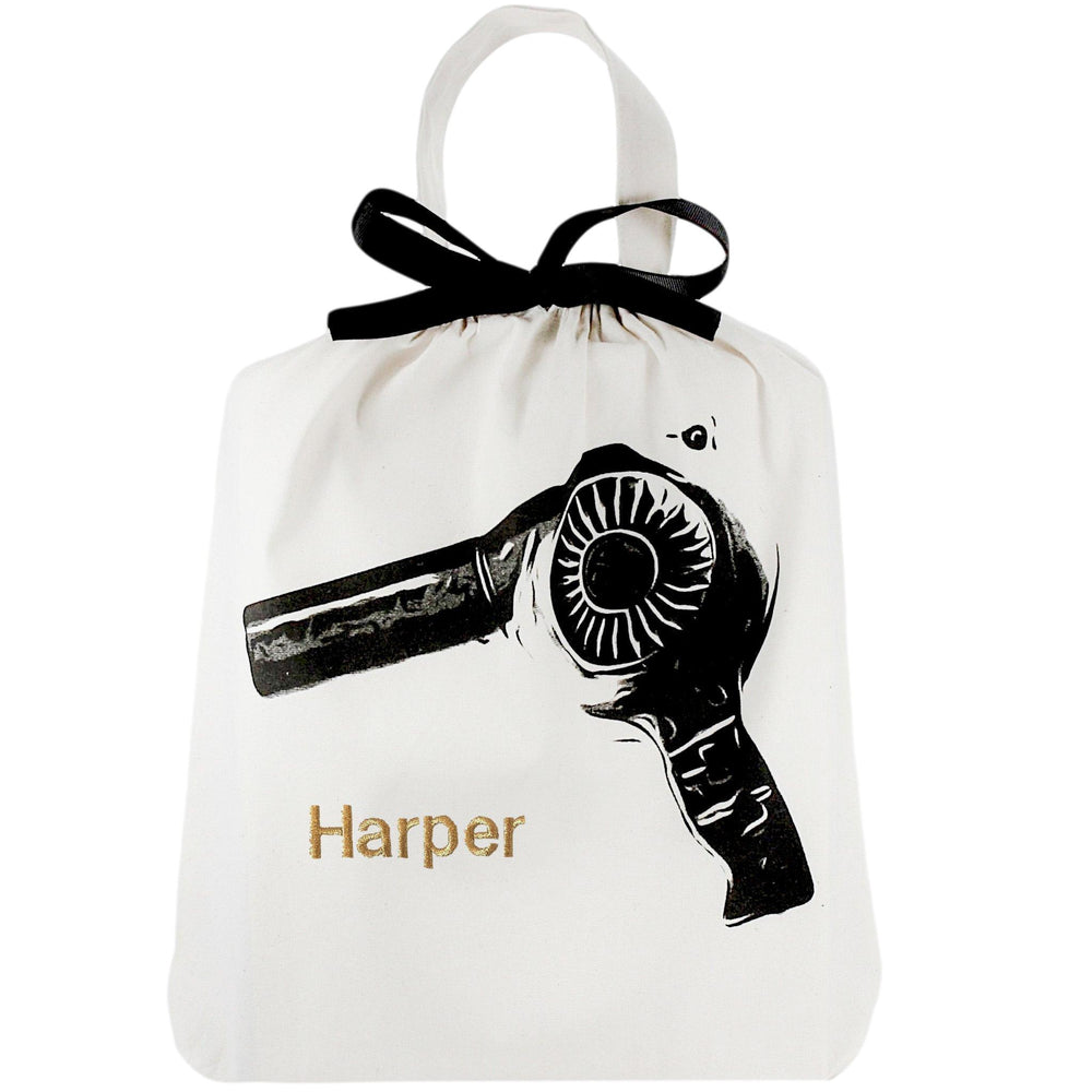 Hairdryer bag for your hairdryer with "harper" personalized on the front. 