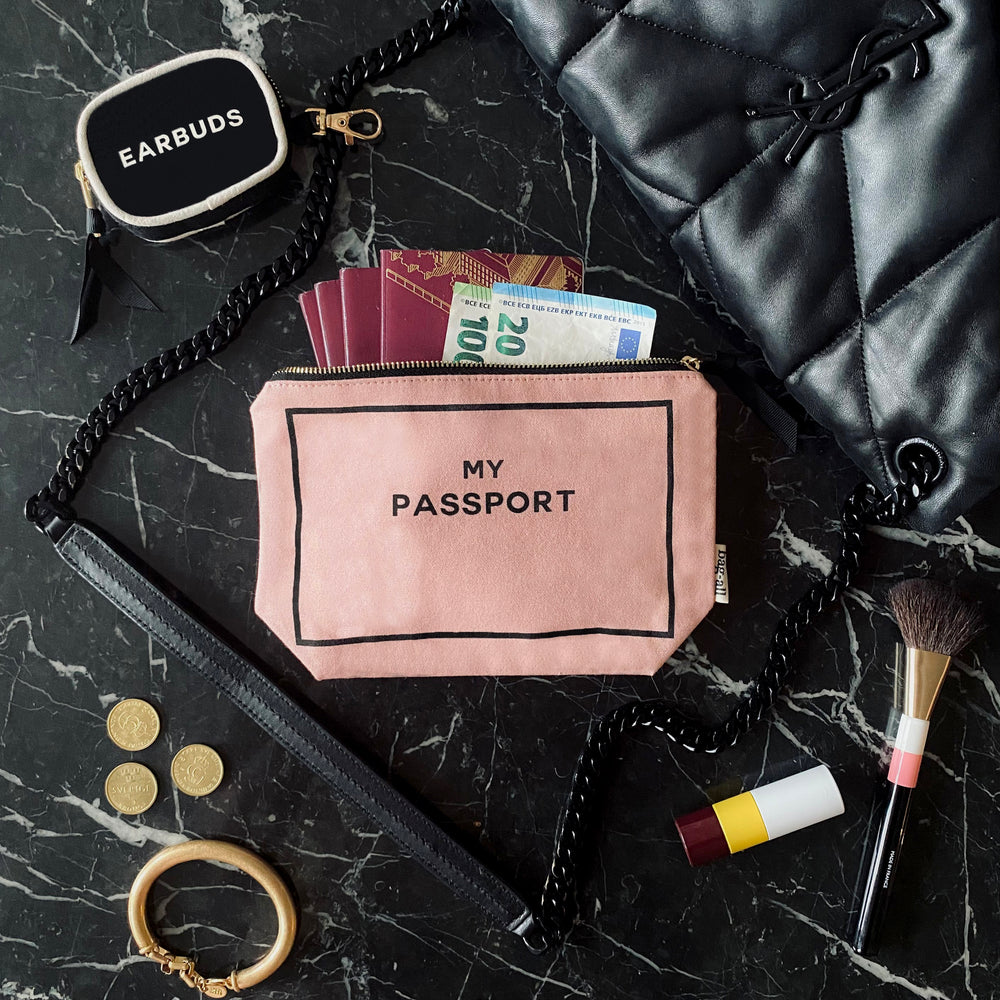 Passport & Travel Document Pouch, Personalized, Pink - Bag-all Europe